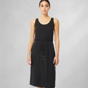 Ralph Lauren Womens Dress XL Black Tank Sleeveless Midi Dress Waist Tied 11/4